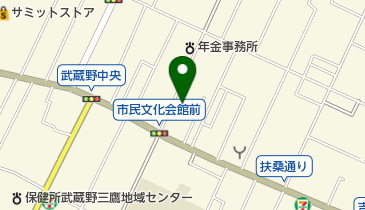 武蔵野市立中央図書館の地図画像