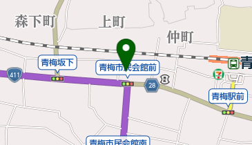 青梅市民会館の地図画像