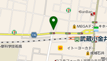 青梅信用金庫小金井支店の地図画像