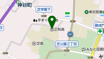 私立正則高校の地図画像