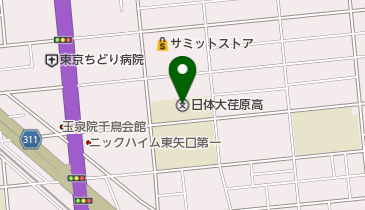 私立日本体育大学荏原高校の地図画像