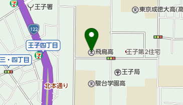 東京都立飛鳥高校の地図画像