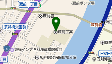 東京都立蔵前工科高校の地図画像