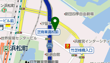 東京都立芝商業高校の地図画像