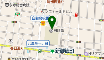 東京都立白鴎高校の地図画像