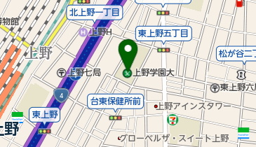 私立上野学園高校の地図画像