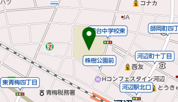 青梅市立霞台中学校の地図画像