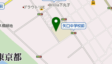 大田区立矢口中学校の地図画像