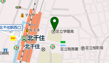 私立足立学園中学校の地図画像