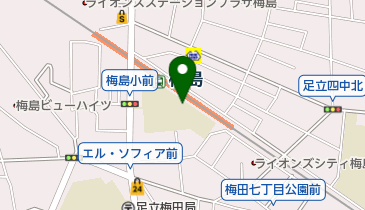 足立区立梅島小学校の地図画像