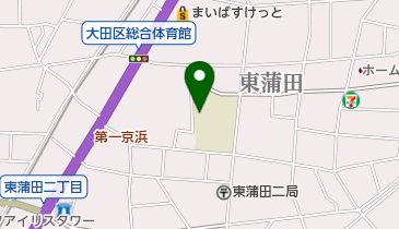 大田区立東蒲小学校の地図画像