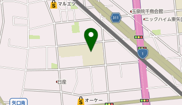 東京都立矢口特別支援学校の地図画像