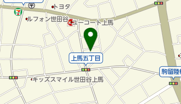 上馬保育園の地図画像