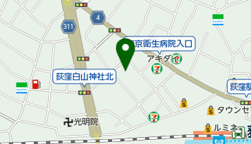 上荻保育園の地図画像