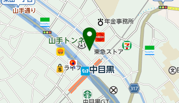 東急ストア中目黒本店の地図画像
