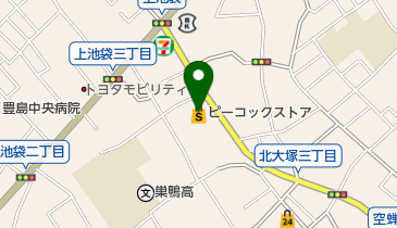 ピーコックストア上池袋店の地図画像