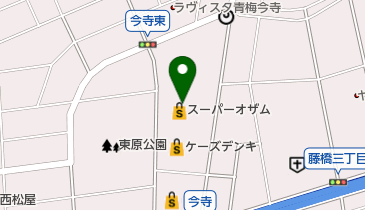 スーパーオザム青梅今寺店の地図画像