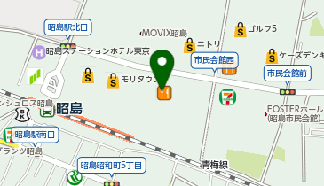 ハニーズ昭島モリタウン店の地図画像