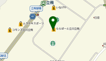 ジーユーららぽーと立川立飛店の地図画像