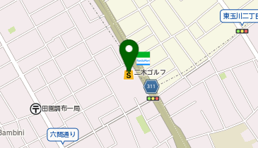 二木ゴルフ田園調布店の地図画像