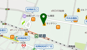 くまざわ書店昭島店の地図画像