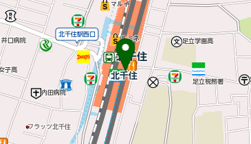 くまざわ書店エキア北千住店の地図画像