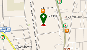 くまざわ書店アリオ北砂店の地図画像