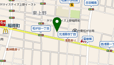ブックオフ浅草稲荷町店の地図画像