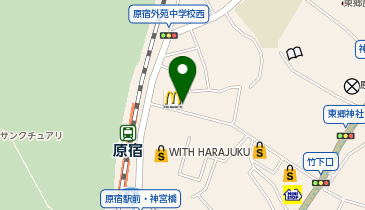 ダイソー原宿店の地図画像