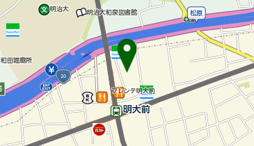 ダイソー明大前店の地図画像