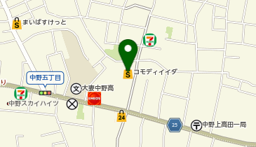 ダイソーコモディイイダ中野店の地図画像