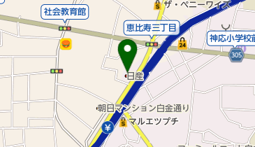 日産自動車販売白金店の地図画像