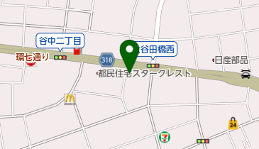 Honda Cars東京中央環七大谷田店の地図画像