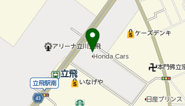 Honda Cars東京中央立川店の地図画像