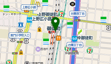 天丼てんや御徒町店の地図画像