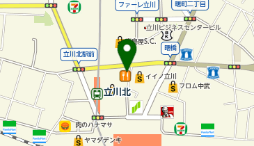 天丼てんや立川店の地図画像
