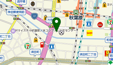 焼肉の万世秋葉原店の地図画像