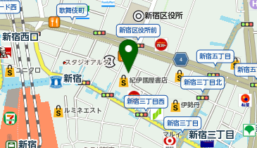 ジンジン新宿紀伊國屋店の地図画像