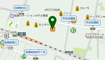 牛角焼肉食堂昭島モリタウン店の地図画像
