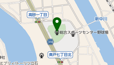 葛飾区奥戸総合スポーツセンター野球場の地図画像