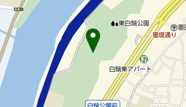 東白鬚公園テニスコートの地図画像