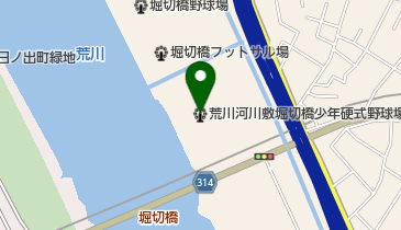 荒川河川敷堀切橋少年硬式野球場の地図画像