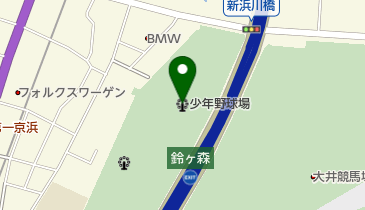 しながわ区民公園少年野球場の地図画像