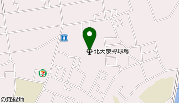 北大泉野球場の地図画像