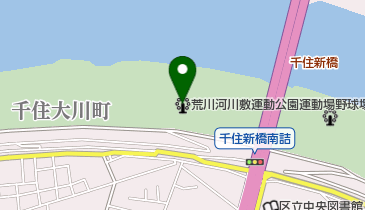 荒川河川敷運動公園運動場野球場の地図画像