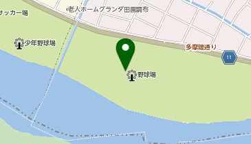 多摩川田園調布緑地野球場の地図画像