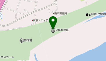 多摩川六郷橋緑地少年野球場の地図画像