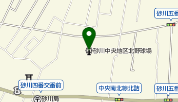 砂川中央地区北野球場の地図画像