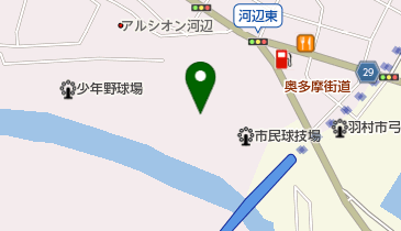 青梅市市民球技場野球場の地図画像