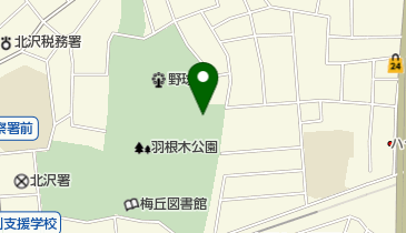 世田谷区羽根木公園の地図画像